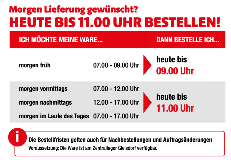 Zeitfenster-Bestellungen